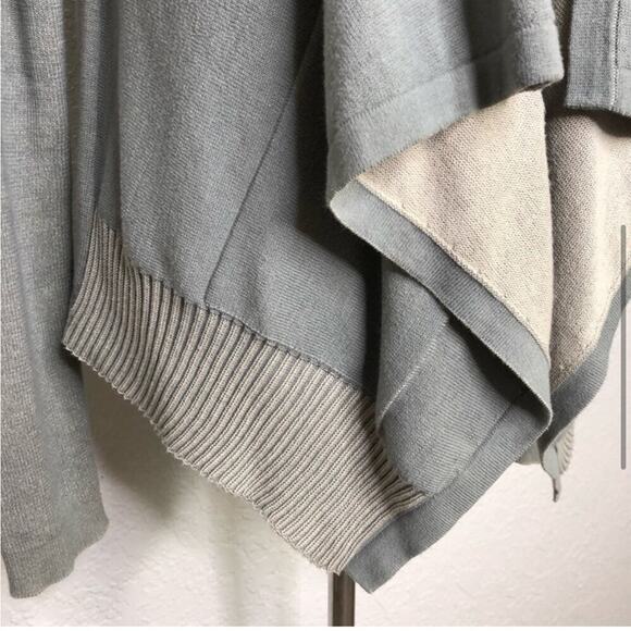 Cabi sage green gray mixed knit open draped front cardigan size Medium #5132 - Picture 5 of 16